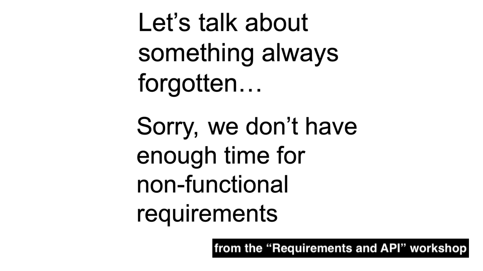 Slides from API Workshop about Non-functional requirements